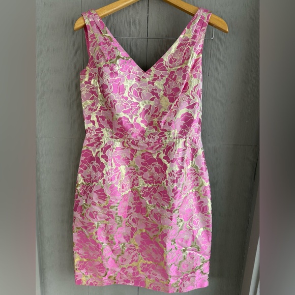 Lilly Pulitzer Dresses & Skirts - Lilly Pulitzer Pink and Gold Kiki Pirate’s Bootyniere Style 87327 Dress